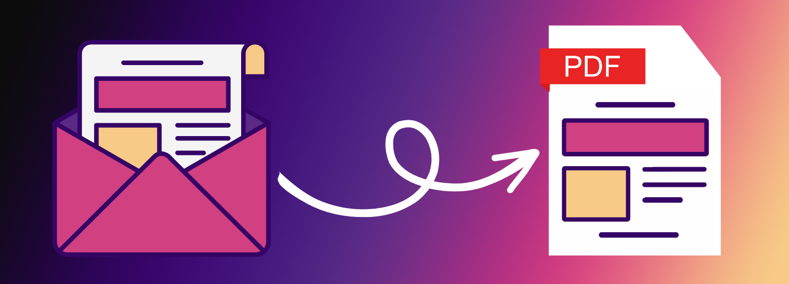 Graphic showing how converting HTML Newsletters can preserve content in PDF format